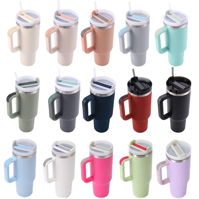 2024 New Tumbler 30/40/50oz tazas Cup with Handle-Stainless Steel Water Bottles Sanrio Thermos Cup With Handle And Straw