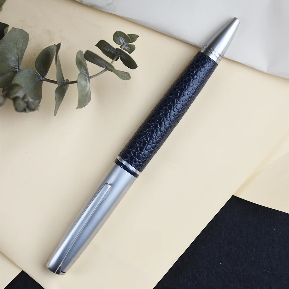New Product Ideas Best Selling Stylos Customized Color Metal and  Pu Leather Pen Twist Ball Point Pen with logo