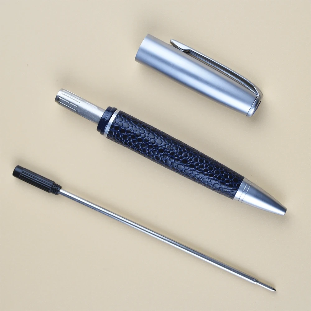 New Product Ideas Best Selling Stylos Customized Color Metal and  Pu Leather Pen Twist Ball Point Pen with logo