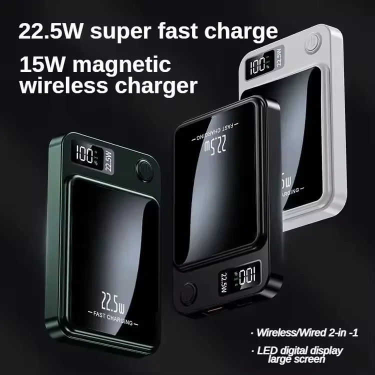 PD22.5W Magnetic Wireless Charger Power Bank 5000mAh Portable PD 20W Fast Wireless Charging External Battery PowerBank