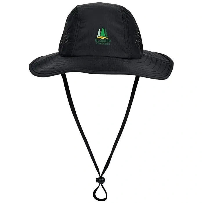 Custom Camp Hiking Fishing Waterproof Men Polyester Nylon Cap Mesh Tactical Surf Bucket Boonie Hat With String