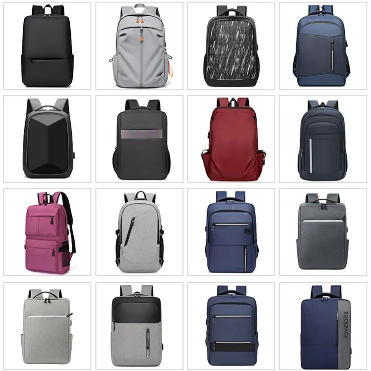 Unisex Black Custom Logo Ergonomics Anti Theft Smart Nylon Laptop Backpacks School Bags With Usb
