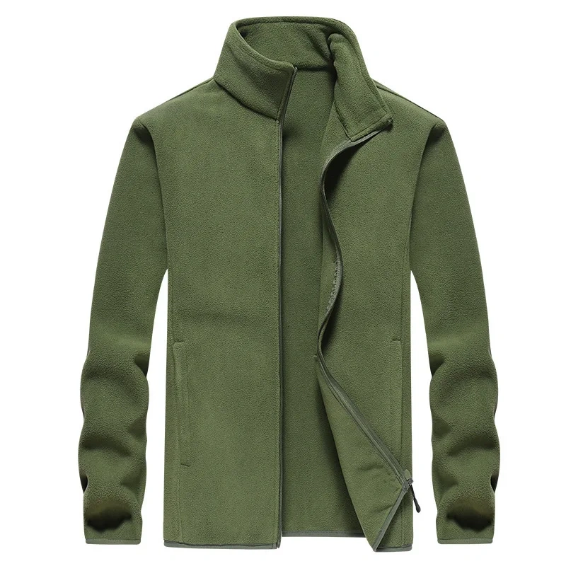 High Quality Custom Workwear Uniform 100% Polyester Long Sleeve Full Zip Sport Soft Polar Men's Fleece Jacket