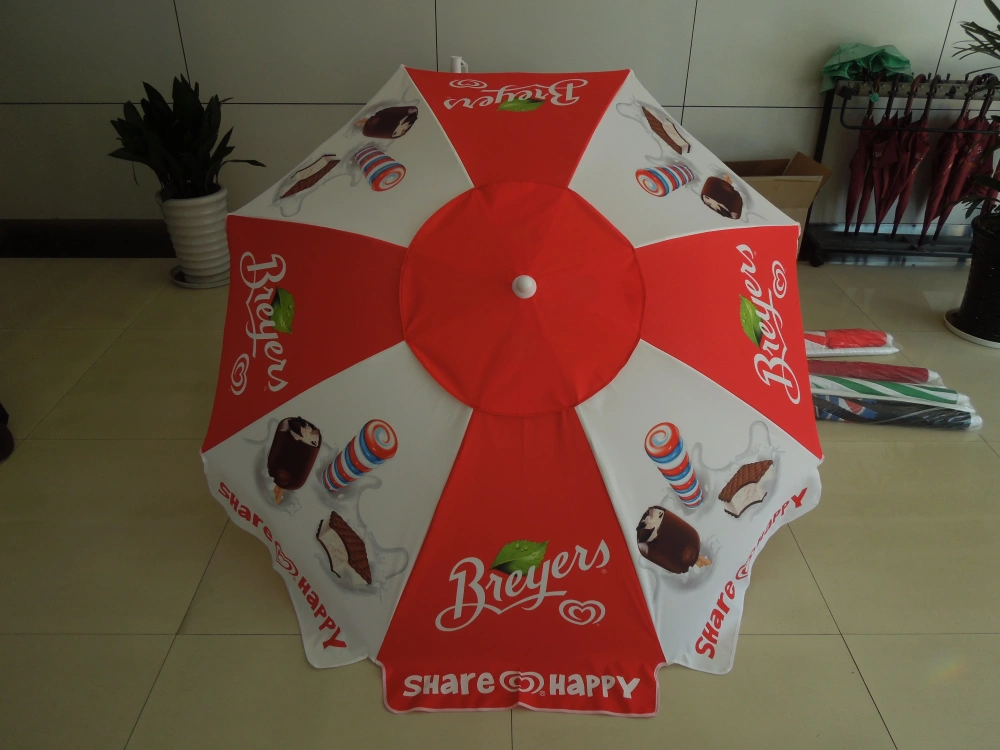 Advisteing Custom Logo Umbrella Beach Parasol Wholesale Beach Umbrella Outdoor Promotional Umbrella