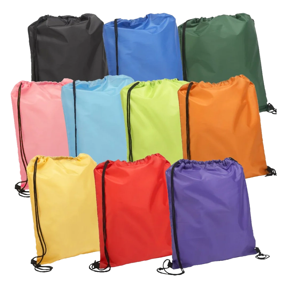 Wholesale Promotional Polyester Nylon Drawstring 30cm Shop and Backpack Customized Draw String Bags