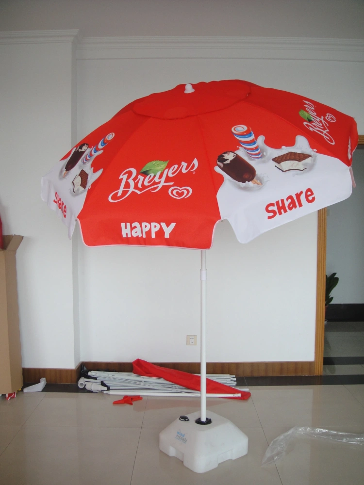 Advisteing Custom Logo Umbrella Beach Parasol Wholesale Beach Umbrella Outdoor Promotional Umbrella