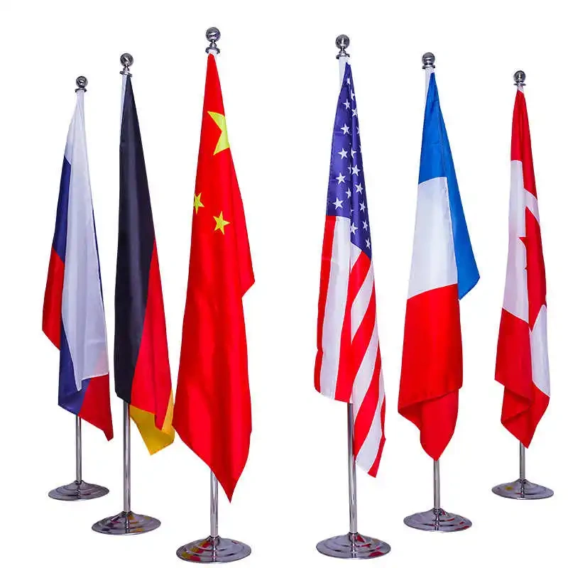 Factory Direct Sale Custom 3x5ft Indoor Office Conference Flags With Flagpole Base