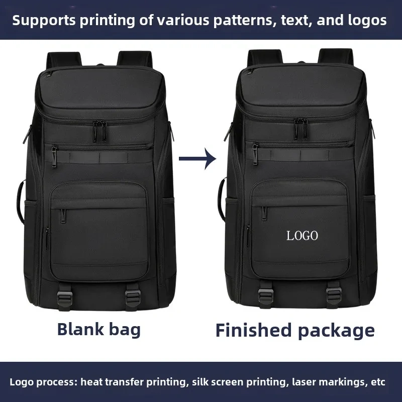 Large-Capacity PU Canvas Sports Backpack for Men Independent Shoe Compartment Dry Wet Separation Badminton Racquet Sport Bag
