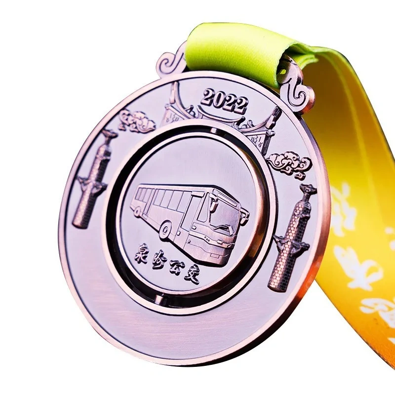 2024 Paris Sports Game Medal Custom Maker Cheap Baseball Football Marathon Handball Metal Medal Rotatable Turn Medallion Medals