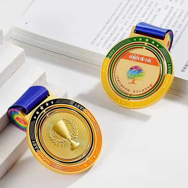 2024 Paris Sports Game Medal Custom Maker Cheap Baseball Football Marathon Handball Metal Medal Rotatable Turn Medallion Medals