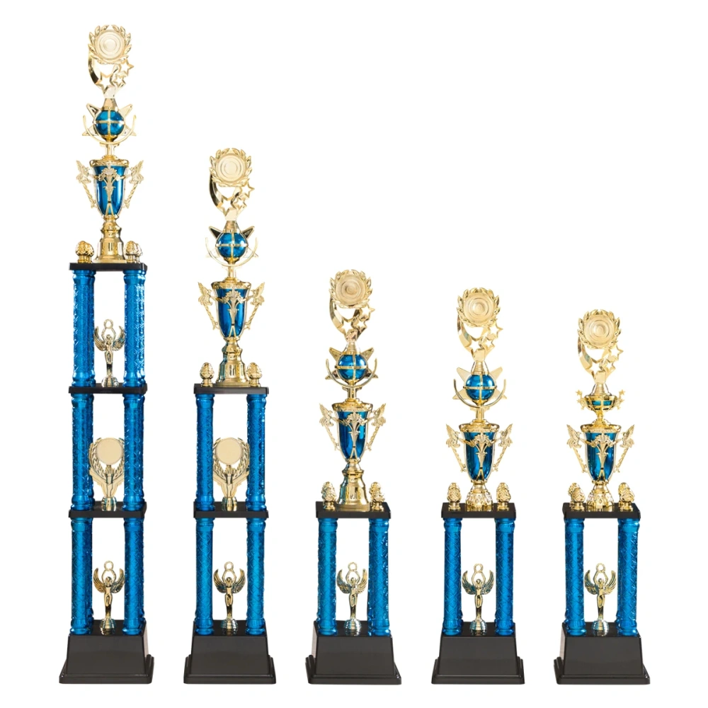 Manufacturer Gold Base Plastic Trophies Cup 2 Tier Trophy Award for Taekwondo Karate Martial Arts Event