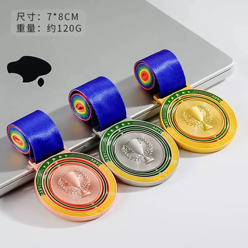 2024 Paris Sports Game Medal Custom Maker Cheap Baseball Football Marathon Handball Metal Medal Rotatable Turn Medallion Medals