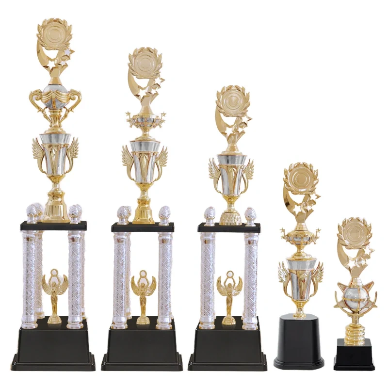 Manufacturer Gold Base Plastic Trophies Cup 2 Tier Trophy Award for Taekwondo Karate Martial Arts Event