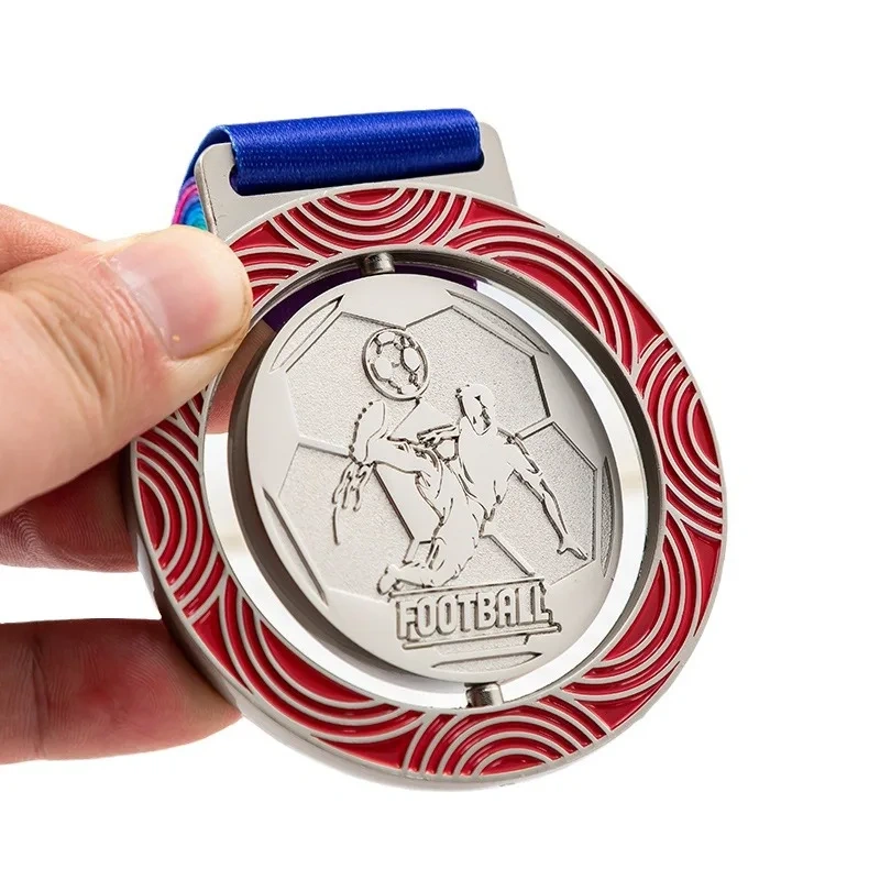 2024 Paris Sports Game Medal Custom Maker Cheap Baseball Football Marathon Handball Metal Medal Rotatable Turn Medallion Medals