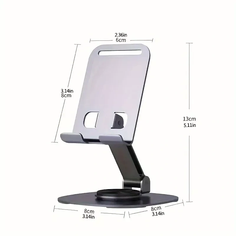 Aluminum Alloy Rotatable Cell Phone and Tablet Stand - 360 Degree Adjustable Des