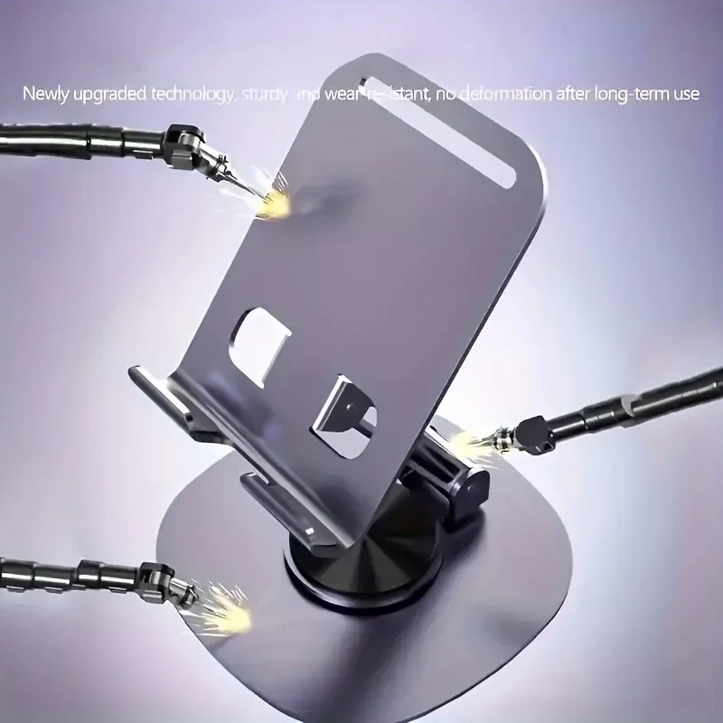 Aluminum Alloy Rotatable Cell Phone and Tablet Stand - 360 Degree Adjustable Des