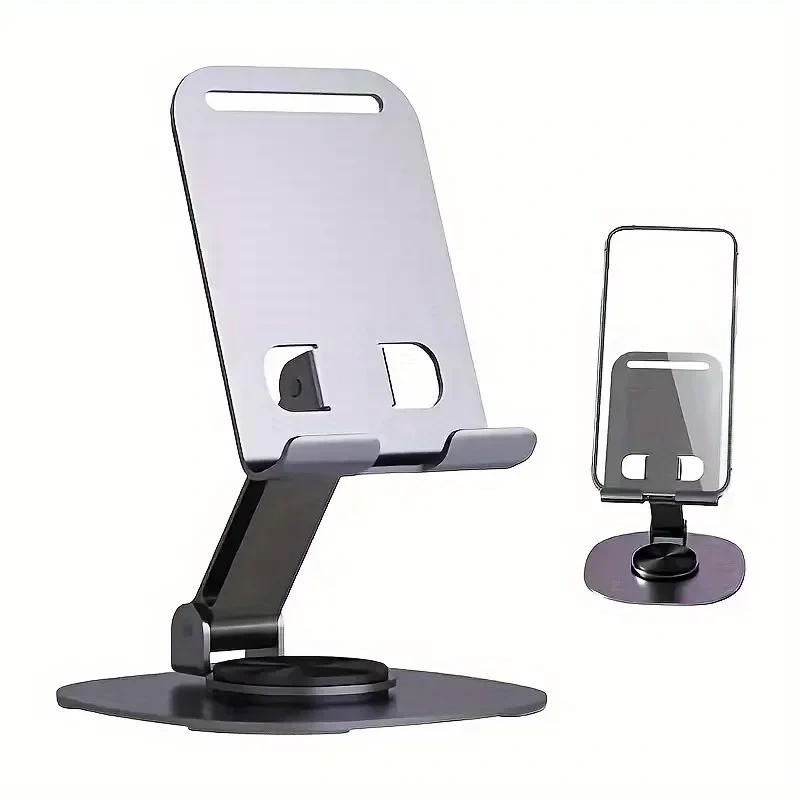 Aluminum Alloy Rotatable Cell Phone and Tablet Stand - 360 Degree Adjustable Des