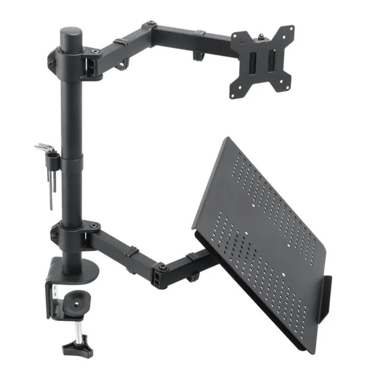 Laptop Monitor Mount,Single Monitor Desk Mount Holds13-32 Inch Computer Screen,Laptop Notebook Desk Mount Stand Fit up To17 Inch