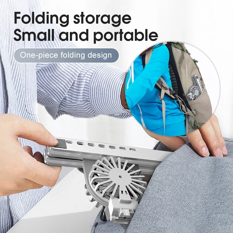 World Premiere Portable Foldable LED RGB Fan 7 Levels Adjustable Aluminum Laptop Stand Laptop Cooling Pad with Cooling Fan