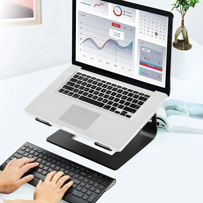 SMONAMA Notebook Support Bracket Holder Black Silver Metal Ergonomic Desktop Aluminum Alloy Vertical Laptop Stand