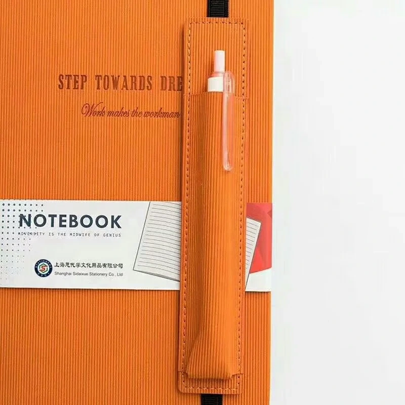 Timely Delivery LOGO Printed Faux Leather Notebook with Pen Bag Custom Journal Engraved FSC Recycled Notebook with Elastic Band