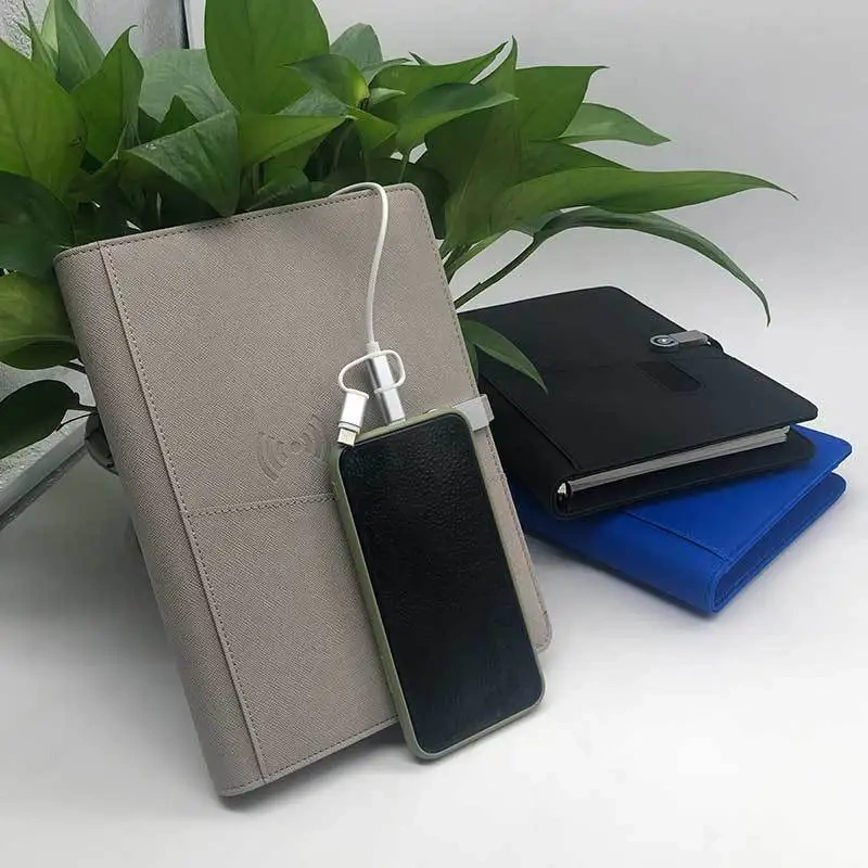 Custom Business A5 Wireless Charging Notebook Office & Travel Binder Notepad Custom Colors & Logos