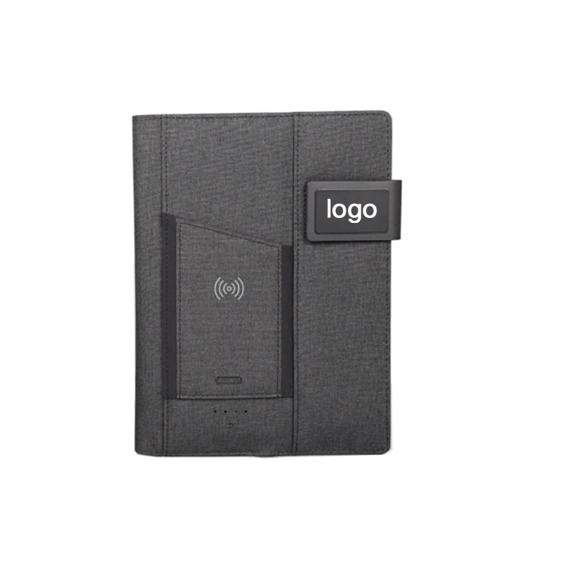 6000mah /8000mah Power Bank Notebook Smart Notebook Wireless Charger Business PU Leather Notebook Customized
