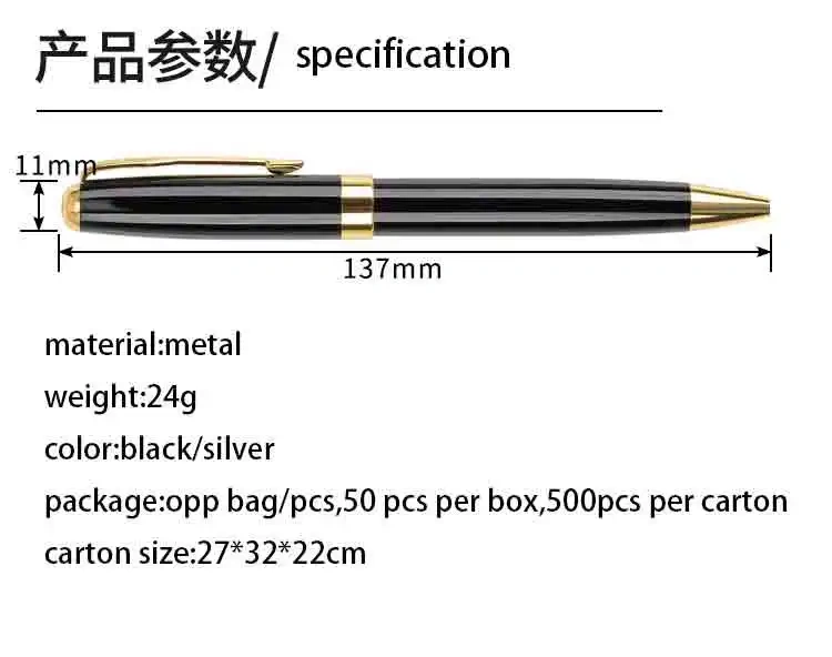 Black Silver Parker Metal Luxury  Logo  Metal Office & School Ballpoint Pen