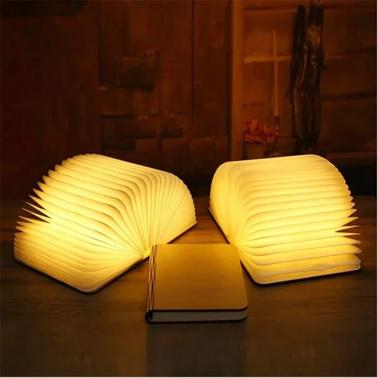 Led Page-turning Colorful USB Rechargeable Folding Book Lamp Colorful Notebook Led Charging Small Night Light