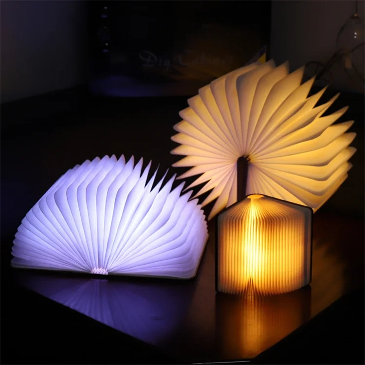 Led Page-turning Colorful USB Rechargeable Folding Book Lamp Colorful Notebook Led Charging Small Night Light
