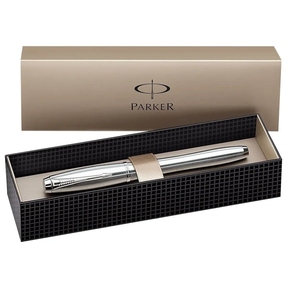 Best Price Parker Fountain Pen New Arrival with Black Chrome Trim 0.5mm Writing Width Metal Ink Cartridge Gift Box Packaging