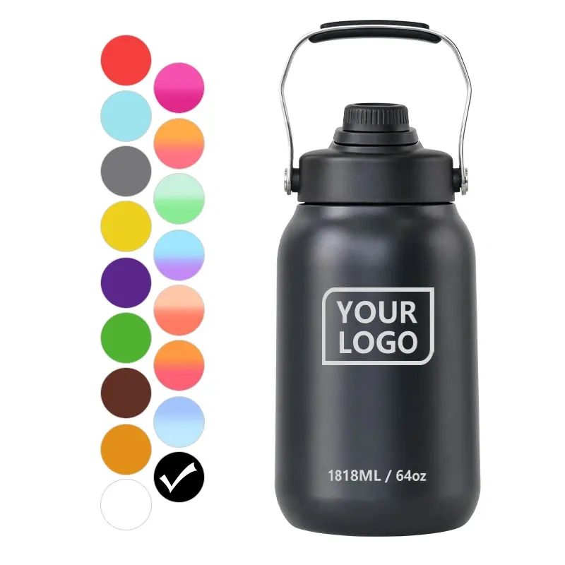 Custom logo 1 Gallon Gym Fitness Sport Thermal Vacuum Insulated Flask Stainless Steel Drinking Water Bottle