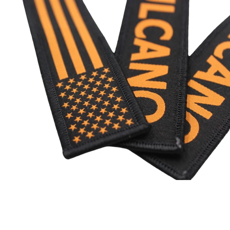 Factory Promotional Gifts Custom Cheap Jet Tag Embroidery Car Embroidery Keychains Fabric Woven Keychain