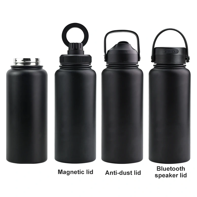 Custom Logo 1L Stainless Steel Double Wall Insulated Vacuum Flask 32oz Powder Coated Sports Water Bottles