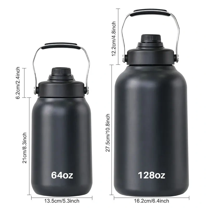 Custom logo 1 Gallon Gym Fitness Sport Thermal Vacuum Insulated Flask Stainless Steel Drinking Water Bottle
