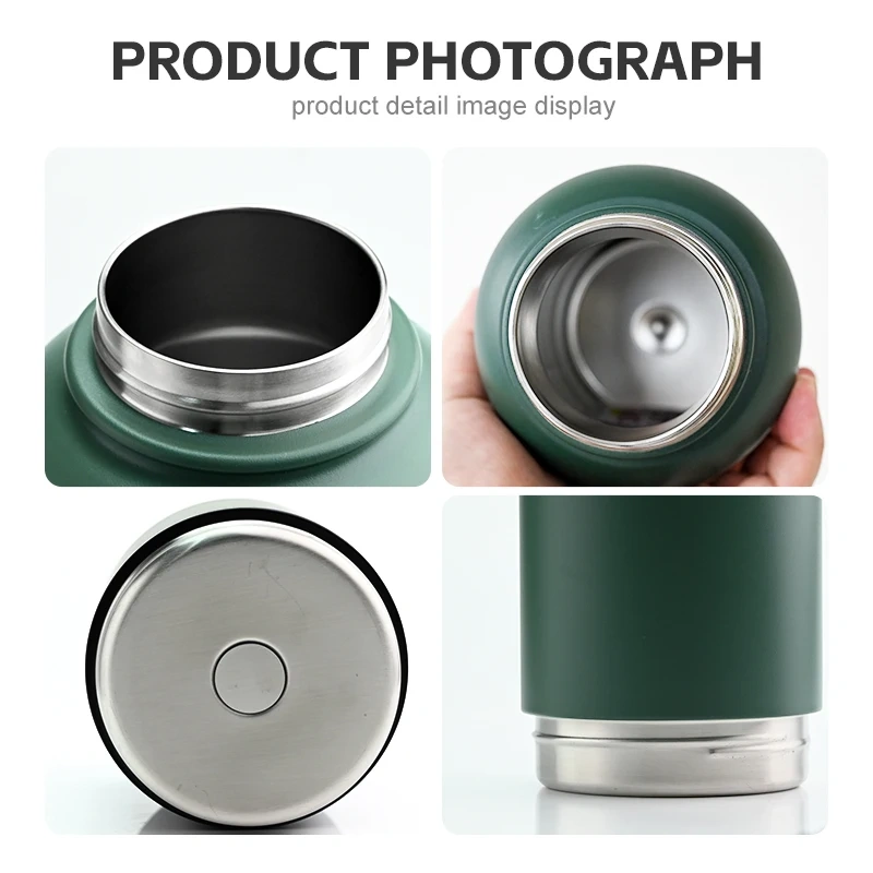 Custom logo 32 oz Double Wall Stainless Steel Insulated 3 in 1 Dog Pet Travel Water Bottle with Bowl