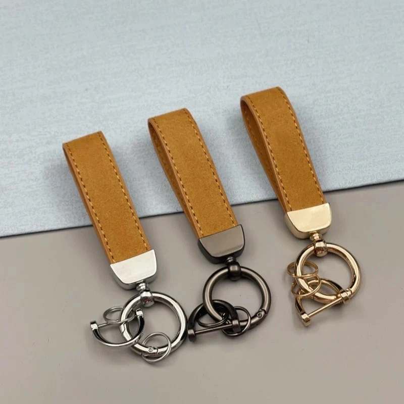 Wholesale Promotional Customized Laser Car Brand logo Nickle Plated Metal Pu Leather Keychain