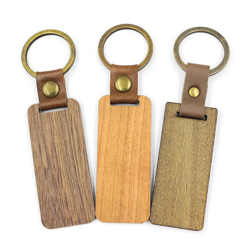 Wholesale Personalized Design Logo Plain Blank Sublimation Custom Round Wooden Keychain for Engraving in Bulk Wood Key Chain