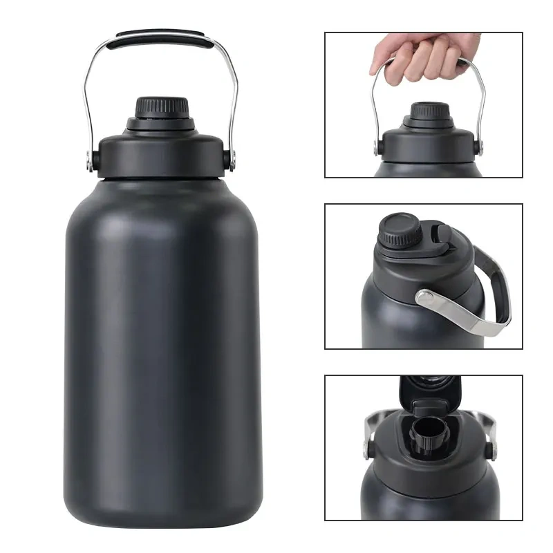 Custom logo 1 Gallon Gym Fitness Sport Thermal Vacuum Insulated Flask Stainless Steel Drinking Water Bottle