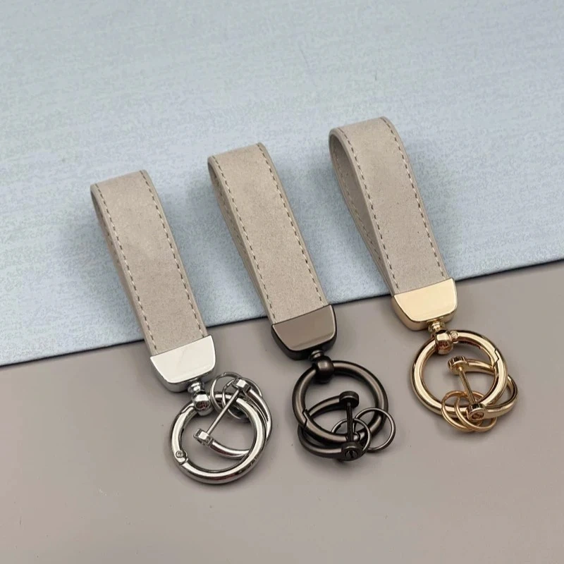 Wholesale Promotional Customized Laser Car Brand logo Nickle Plated Metal Pu Leather Keychain