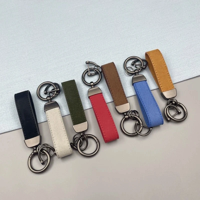 Wholesale Promotional Customized Laser Car Brand logo Nickle Plated Metal Pu Leather Keychain