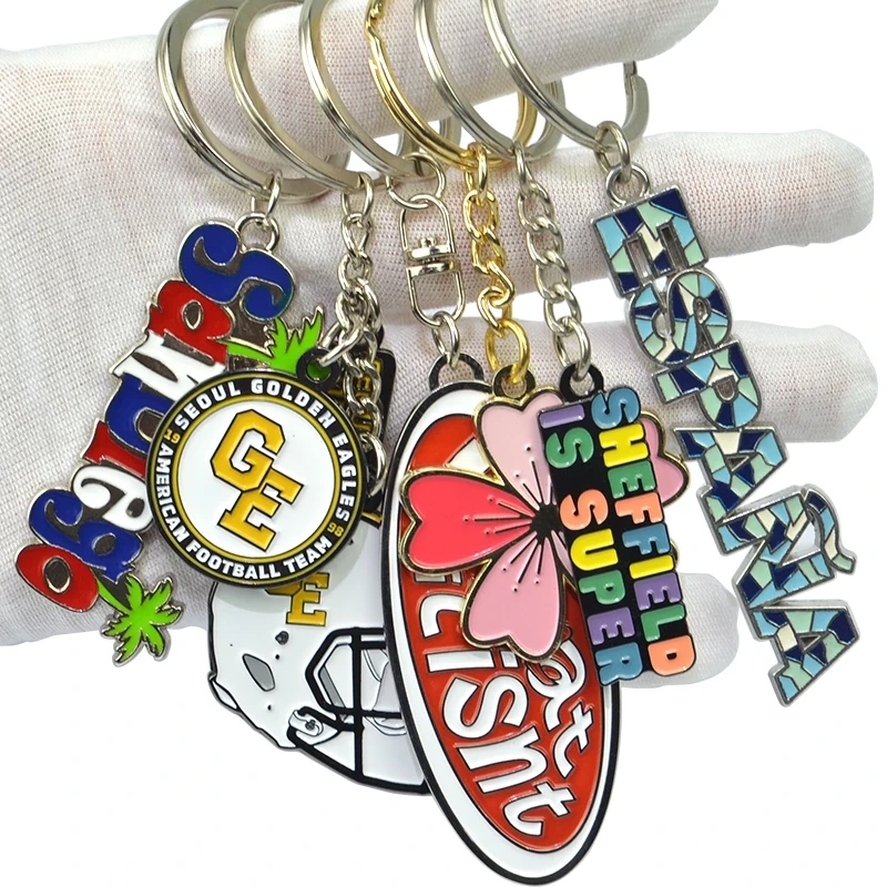 No Minimum Oem Keychains Manufacturer Metal Keyring Promotional Gift Key Ring Custom Soft Hard Enamel Keychain Supplier