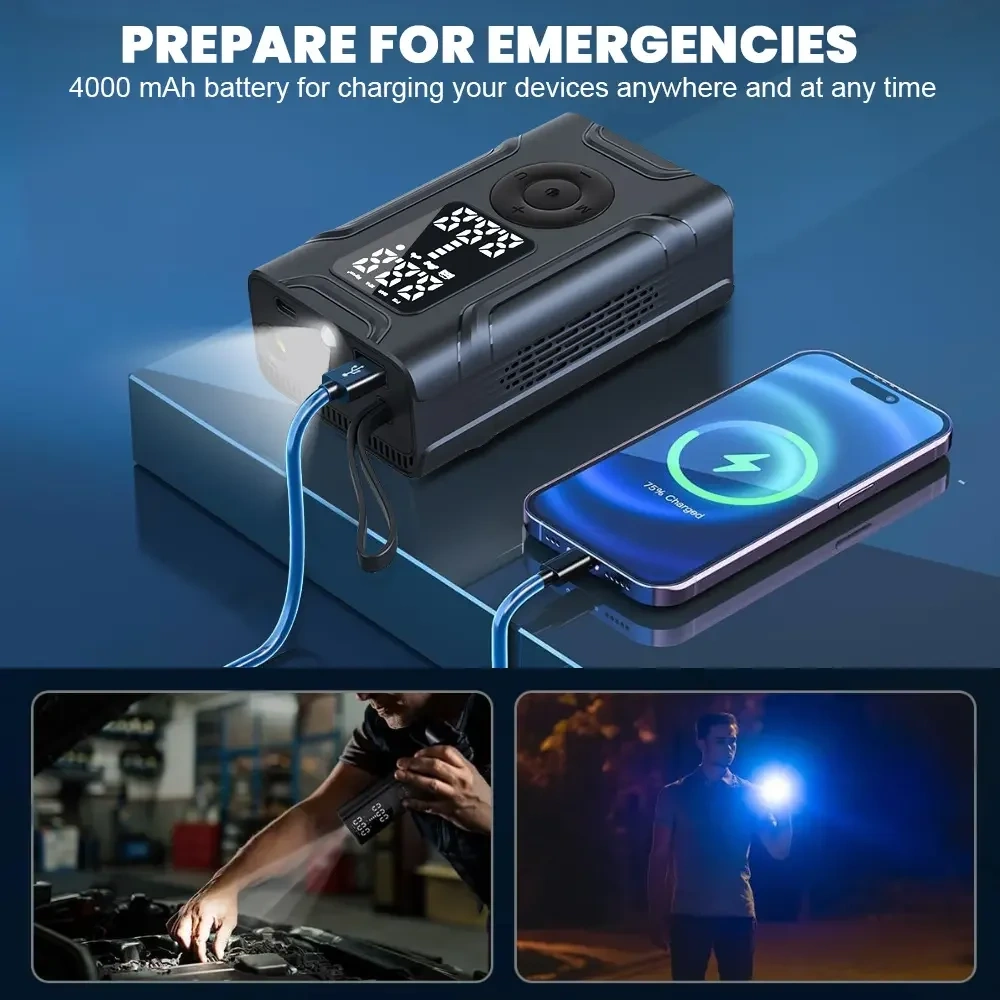 Intelligent Rechargeable Mini Digital Wireless Portable Power Bank Cordless Tyre Inflator Car Air Pump Compressor Tire Inflators
