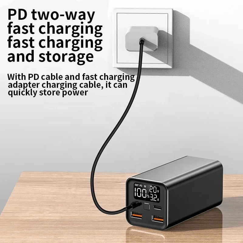 New Design Portable Laptop Power Bank 20000mah PD 65W High Power Super Two-Way Fast Charging Real Capacity Travel Power Banks