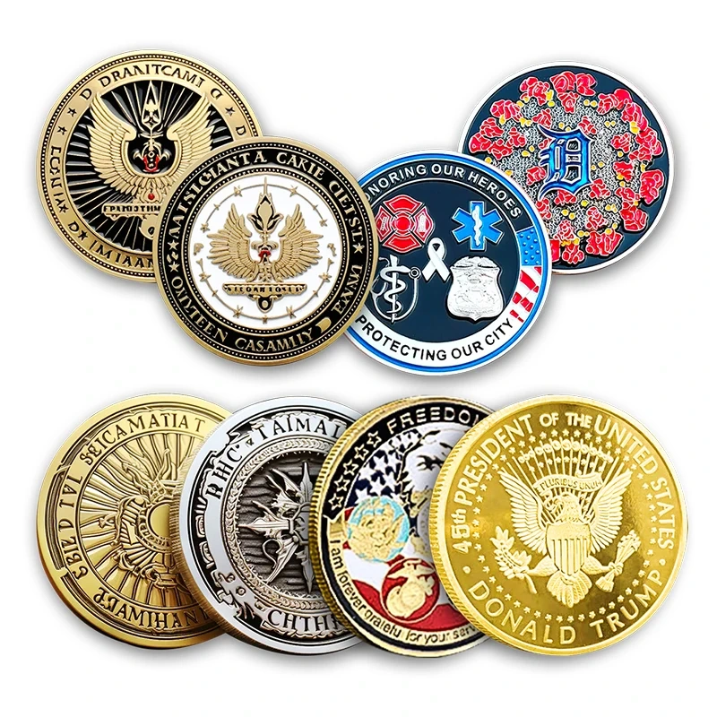 Factory Personalized Custom 2D Souvenirs Laser Engraving Metal Zinc Alloy Bronze Challenge Coins
