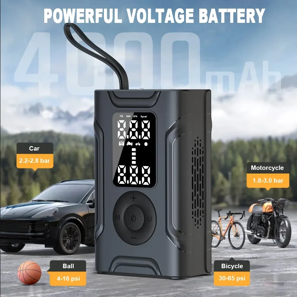Intelligent Rechargeable Mini Digital Wireless Portable Power Bank Cordless Tyre Inflator Car Air Pump Compressor Tire Inflators