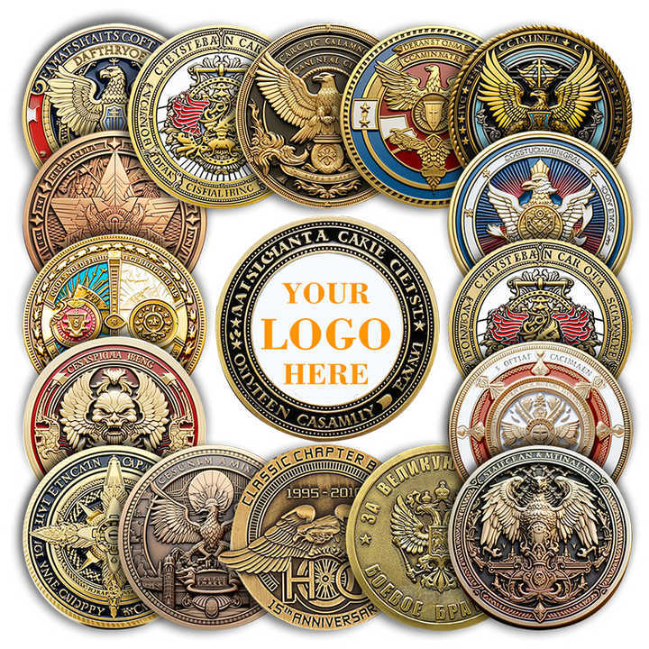 Factory Personalized Custom 2D Souvenirs Laser Engraving Metal Zinc Alloy Bronze Challenge Coins