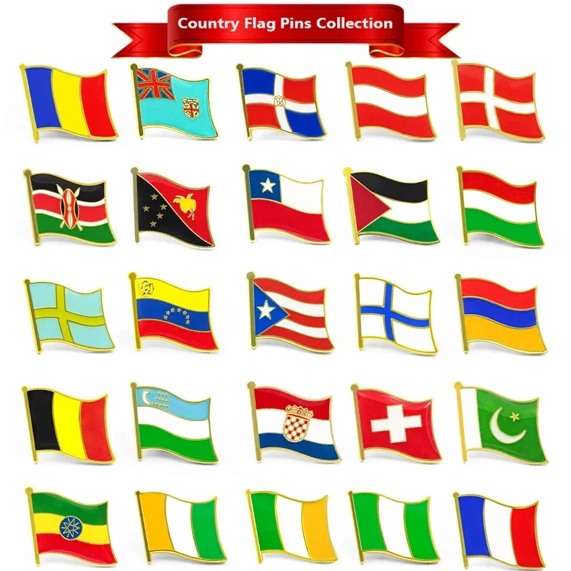 Pin Badge Sri Lanka New Zealand Grenada Magnetic Iran Serbia Lithuania Gambia Brunei Metal Custom Flag Hard Soft Enamel Pin