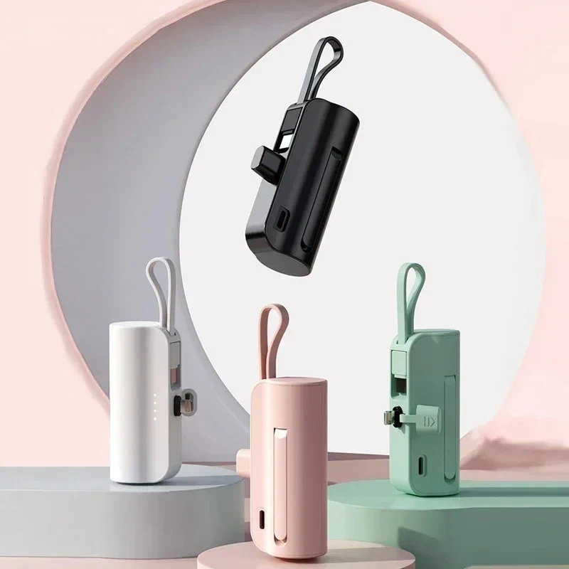Custom Wholesale Promotional Gifts Power Bank 5000mAh 10W PD 20W Type C Fast Charging Capsule Mini Portable Mobile Power Bank