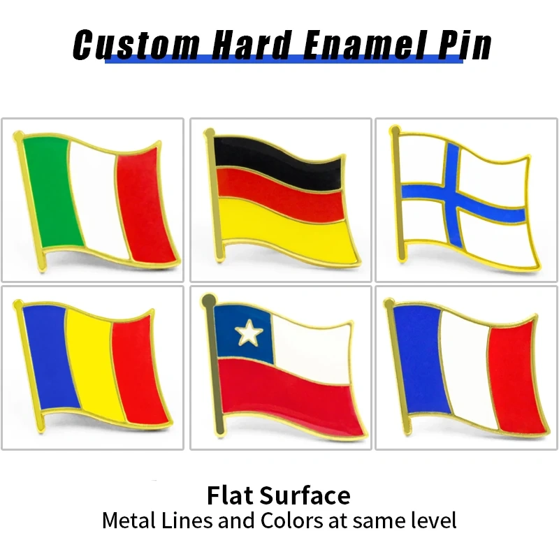 Pin Badge Sri Lanka New Zealand Grenada Magnetic Iran Serbia Lithuania Gambia Brunei Metal Custom Flag Hard Soft Enamel Pin